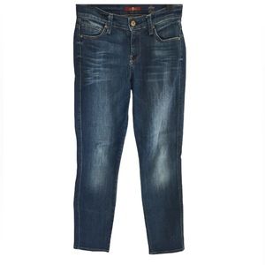 7 For All Mankind The Slim Straight Jeans Blue Stretch Denim 7FAMK Size 24